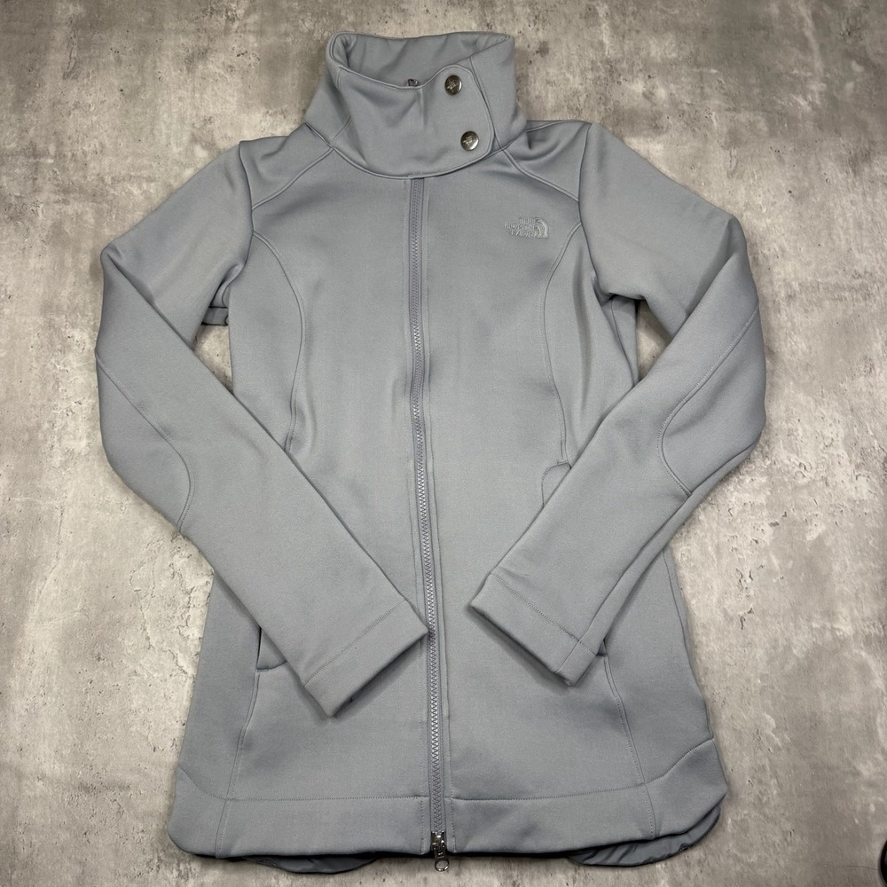 The North Face Soft Shell Jacket Women's Small Gray Full Zip Stretch Hike